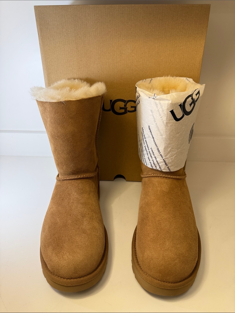 UGG Bailey Bow II Chestnut Tall Boots - Size 9
